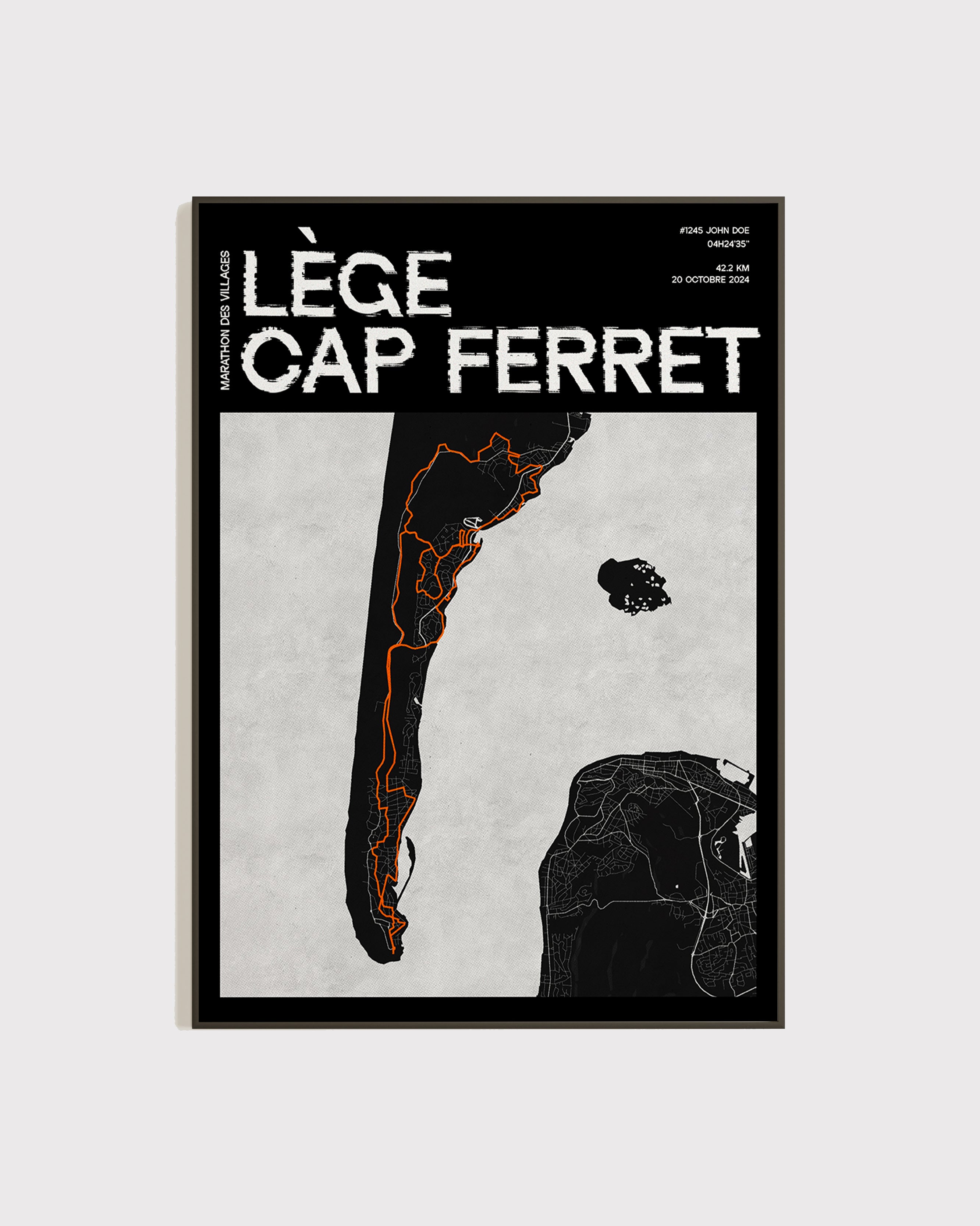 Affiche personnalisée Marathon des Villages — Lège / Cap Ferret 2024 | Format A3 (29,7 x 42,0 cm)