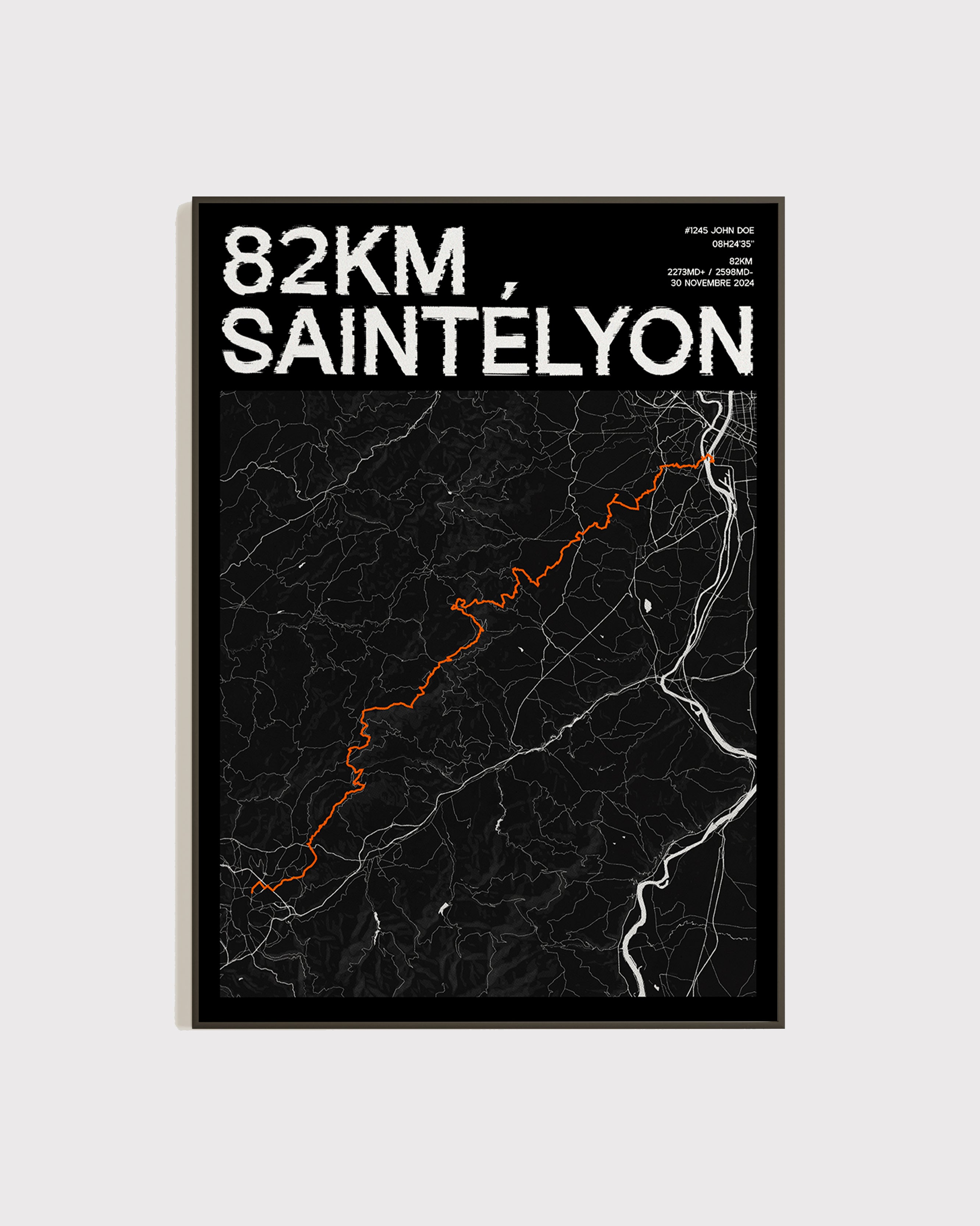 Affiche personnalisée SaintéLyon 2024 | Format A3 (29,7 x 42,0 cm)