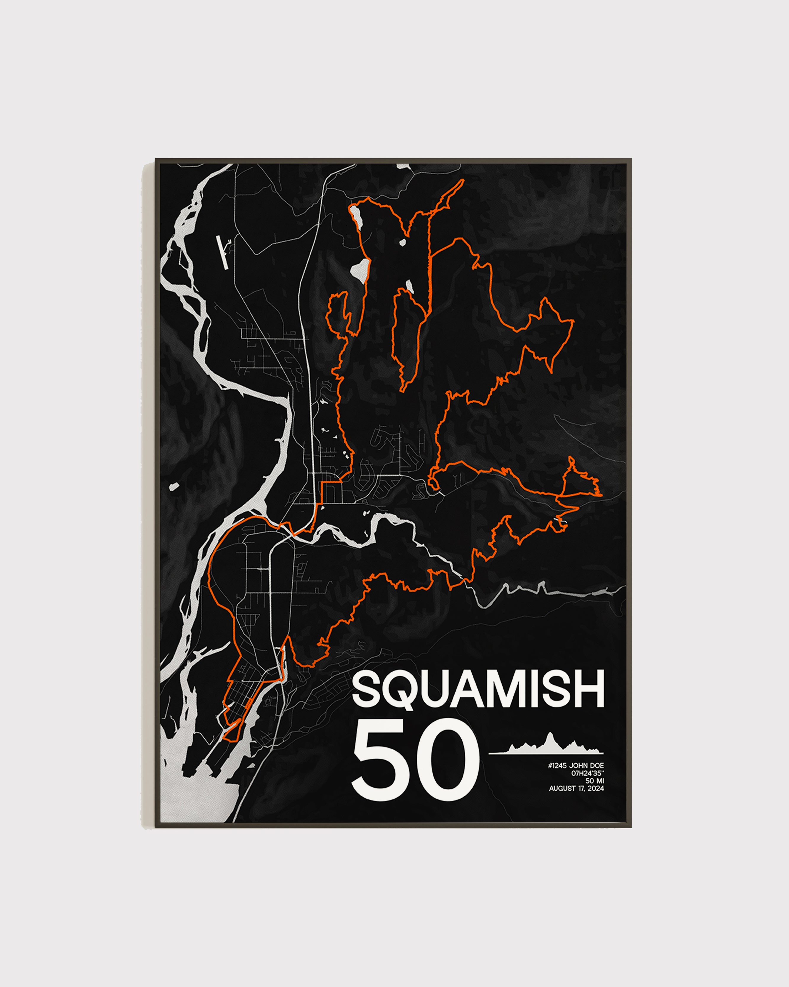 Affiche personnalisée Squamish 50 Miles 2024 | Format A3 (29,7 x 42,0 cm)