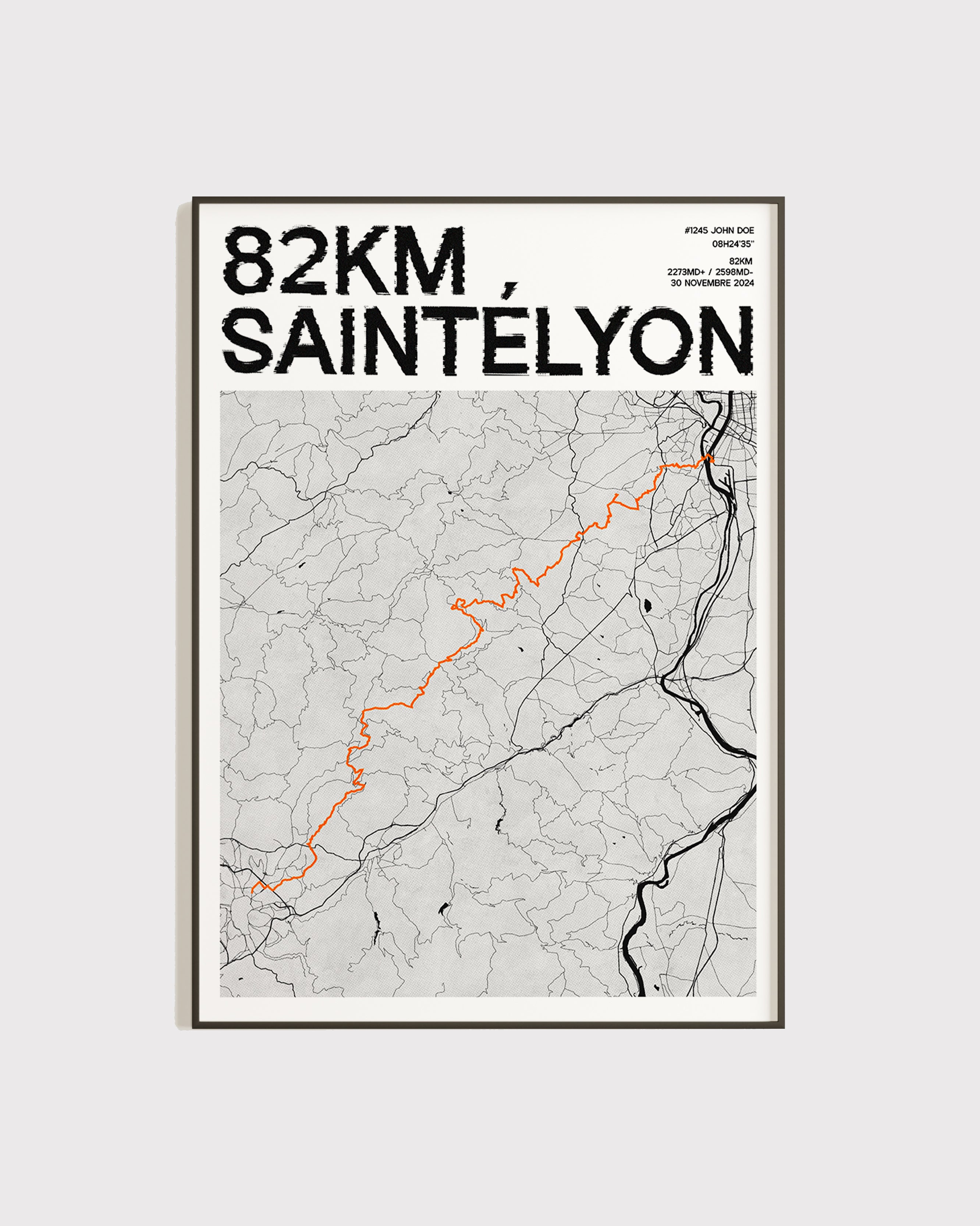 Affiche personnalisée SaintéLyon 2024 | Format A3 (29,7 x 42,0 cm)