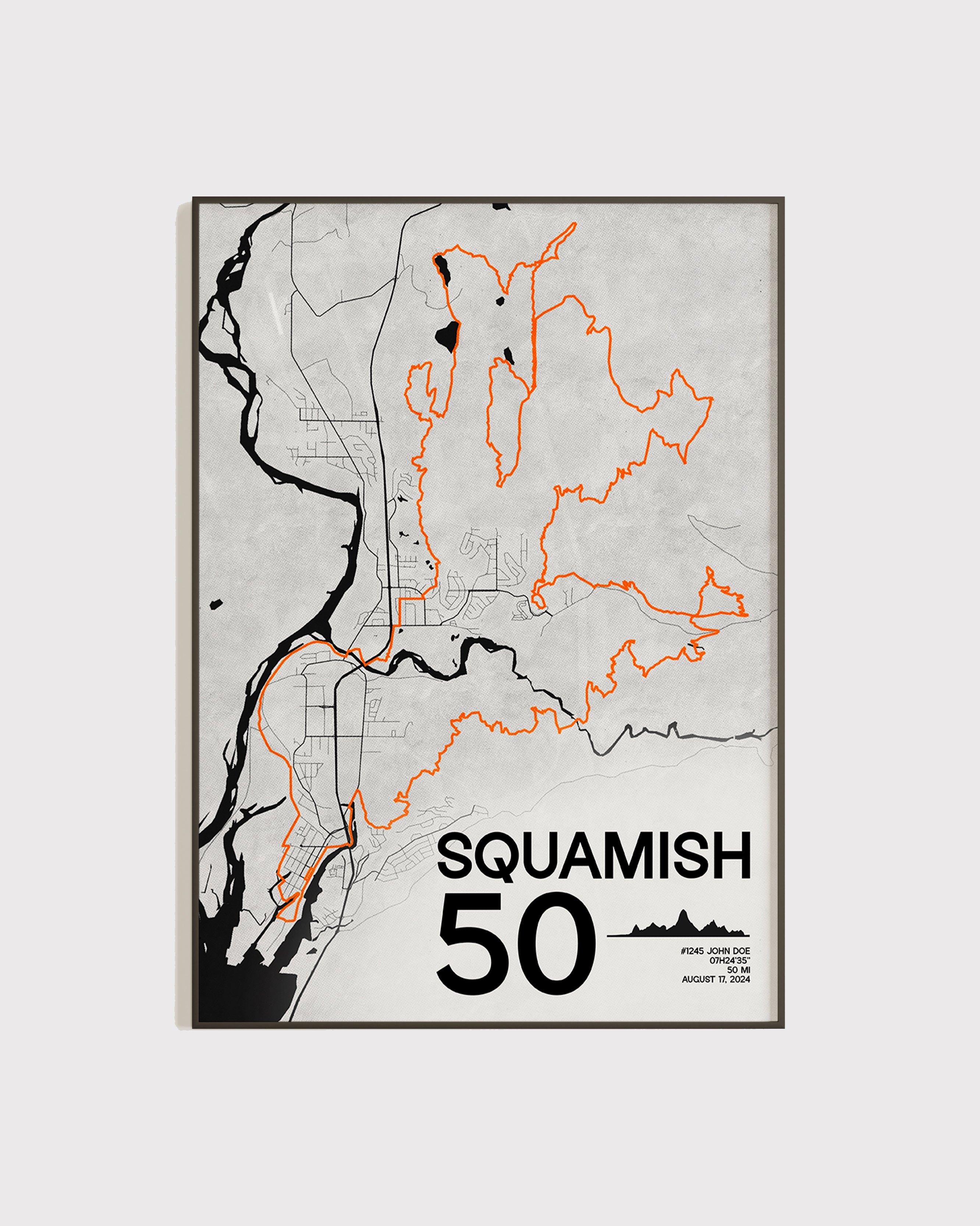 Affiche personnalisée Squamish 50 Miles 2024 | Format A3 (29,7 x 42,0 cm)