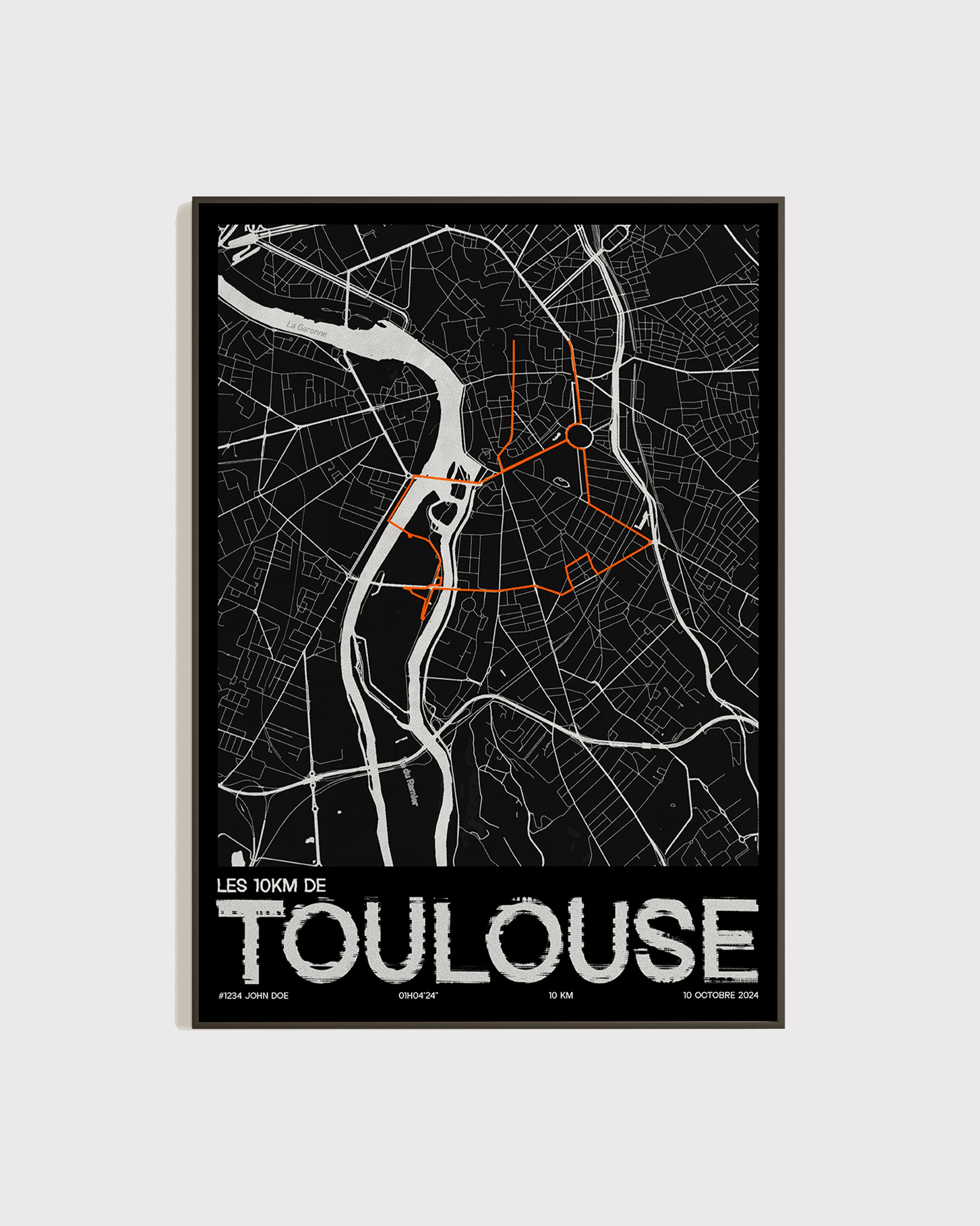 Affiche personnalisée 10km de Toulouse 2024 | Format A3 (29,7 x 42,0 cm)