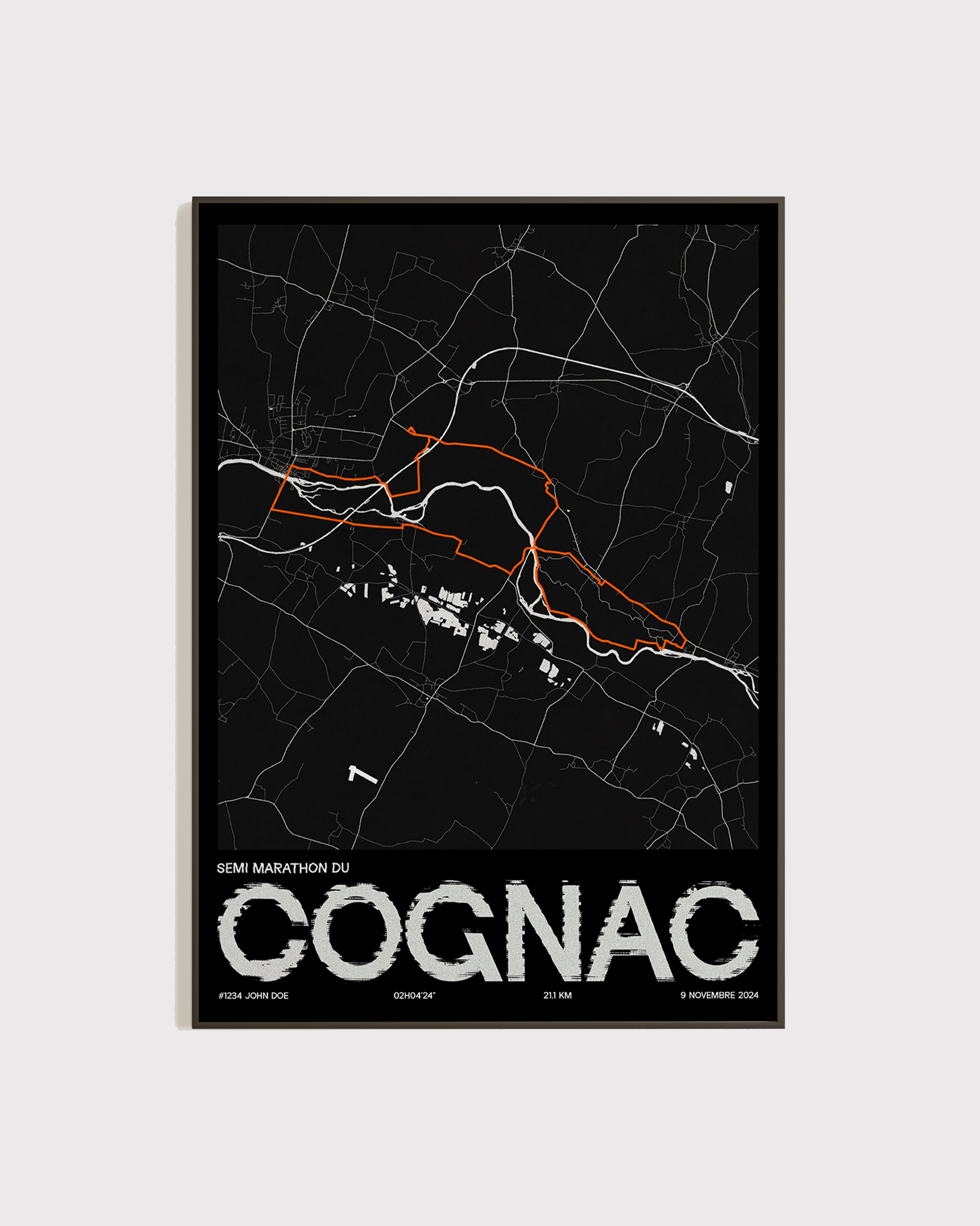 Affiche personnalisée Semi Marathon du Cognac 2024 | Format A3 (29,7 x 42,0 cm)