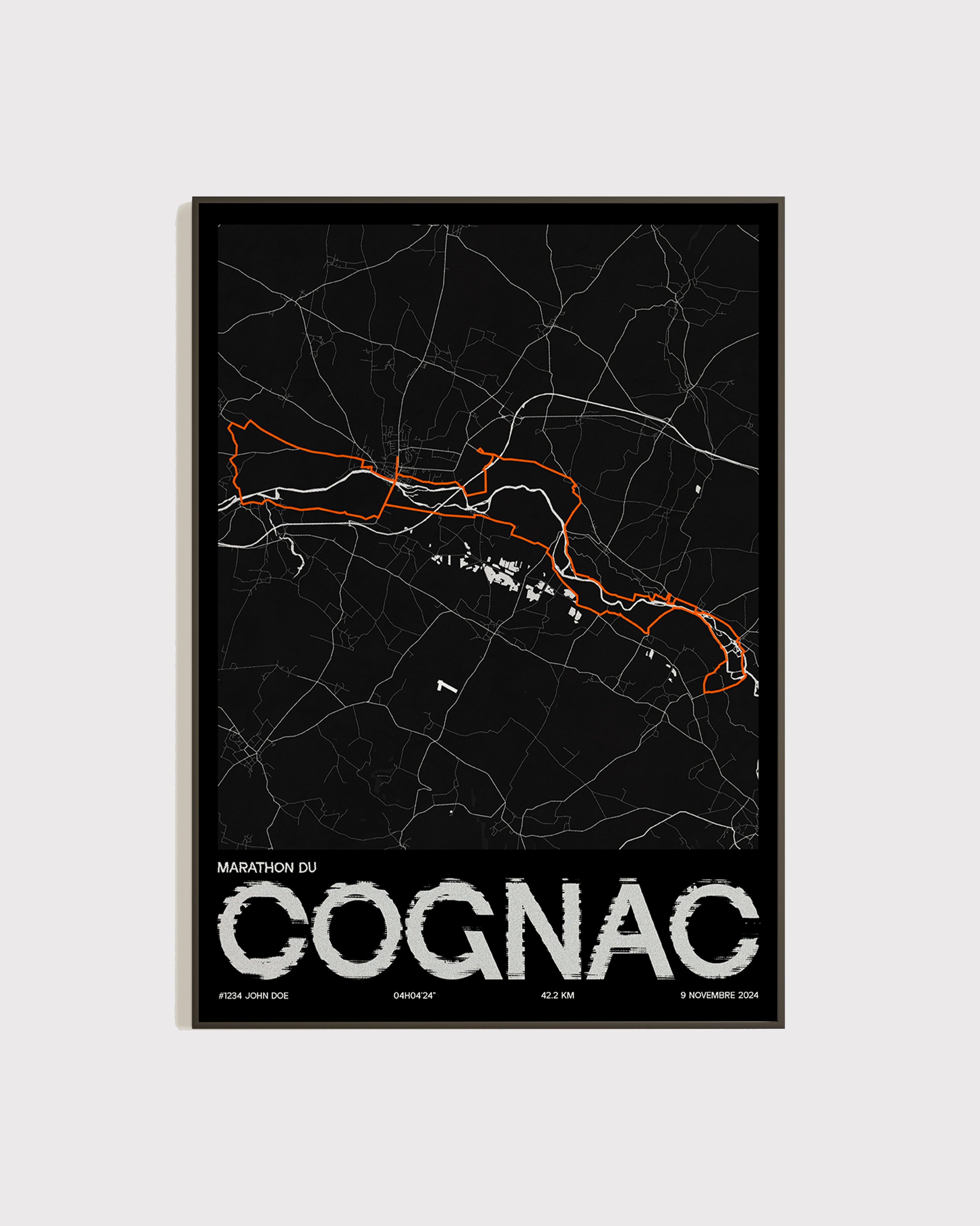 Affiche personnalisée Marathon du Cognac 2024 | Format A3 (29,7 x 42,0 cm)