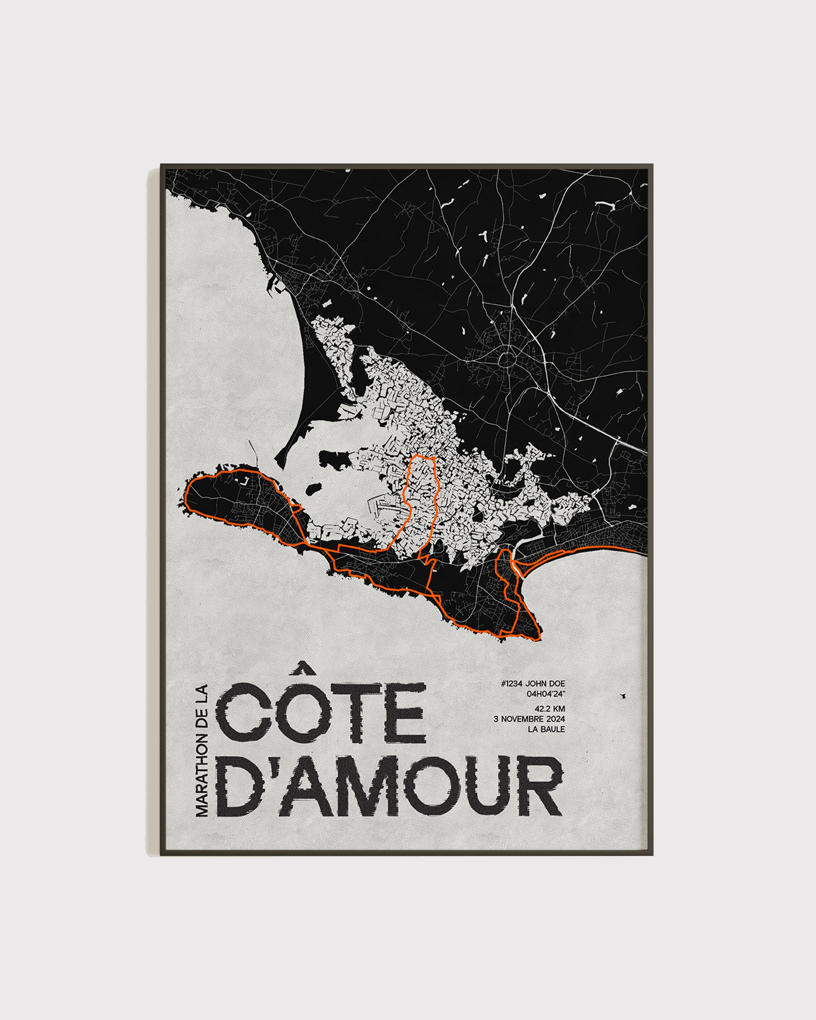 Affiche personnalisée Marathon de la Côte d'Amour 2024 | Format A3 (29,7 x 42,0 cm)