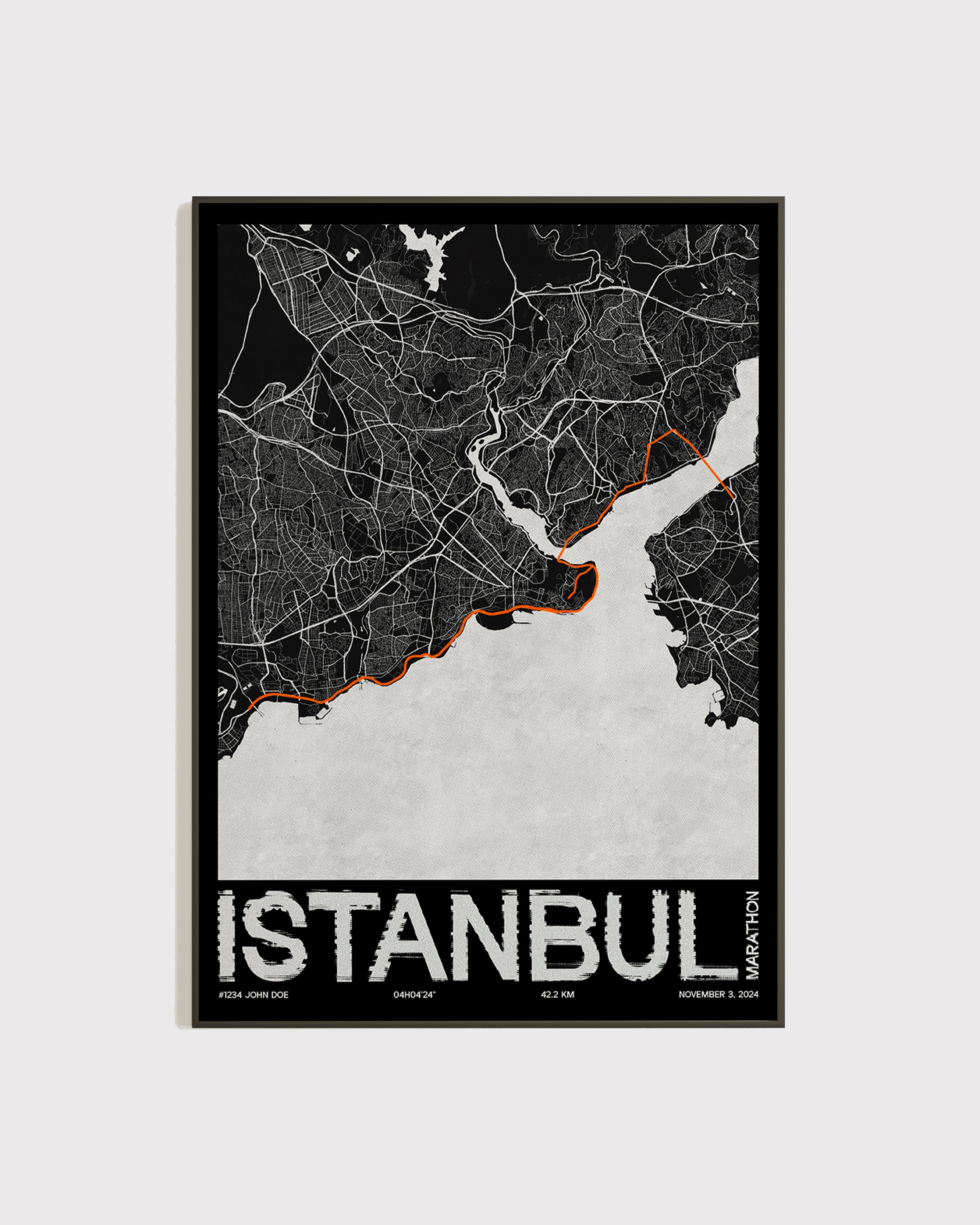 Affiche personnalisée Marathon d'Istanbul 2024 | Format A3 (29,7 x 42,0 cm)