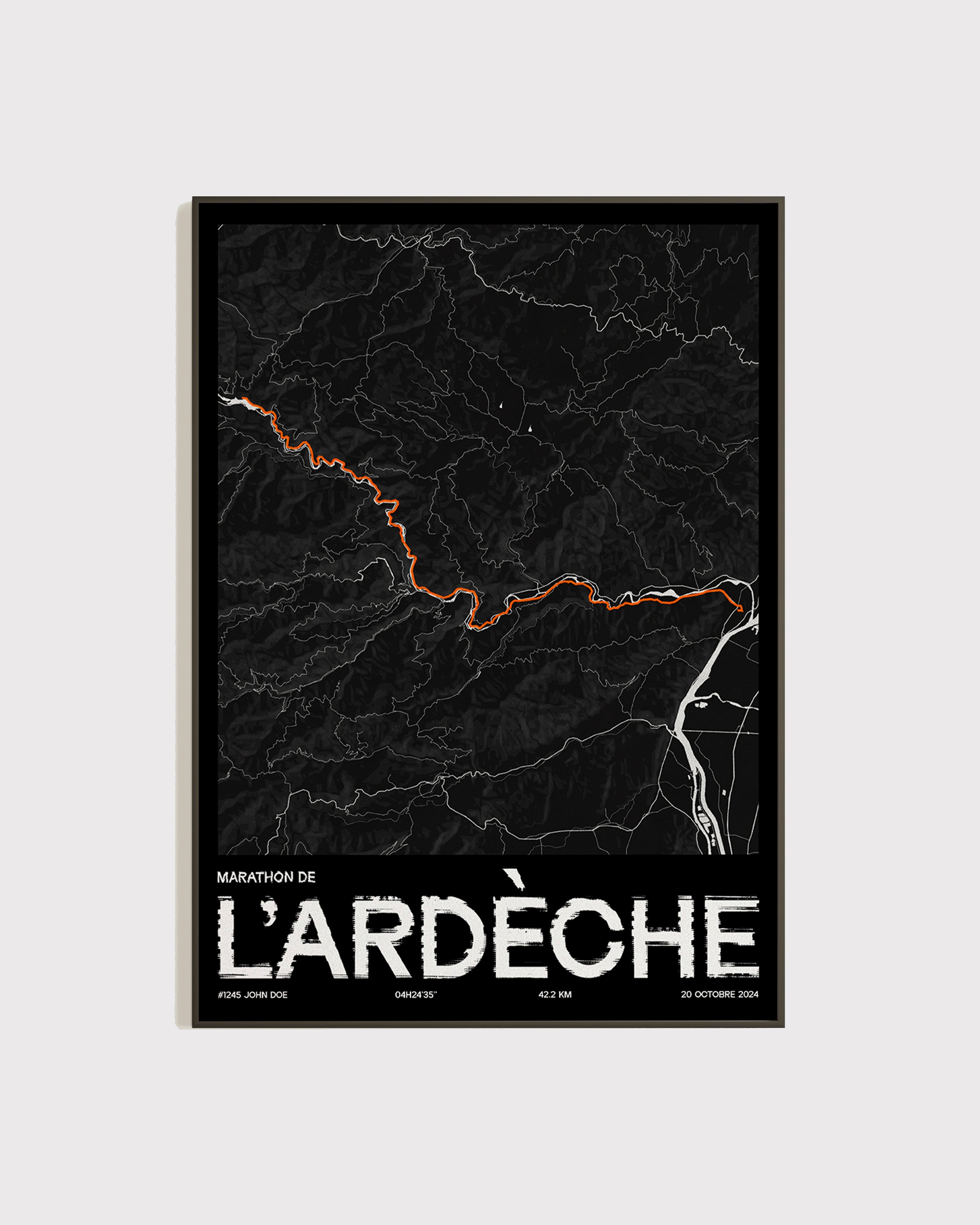 Affiche personnalisée Marathon de l'Ardèche 2024 | Format A3 (29,7 x 42,0 cm)