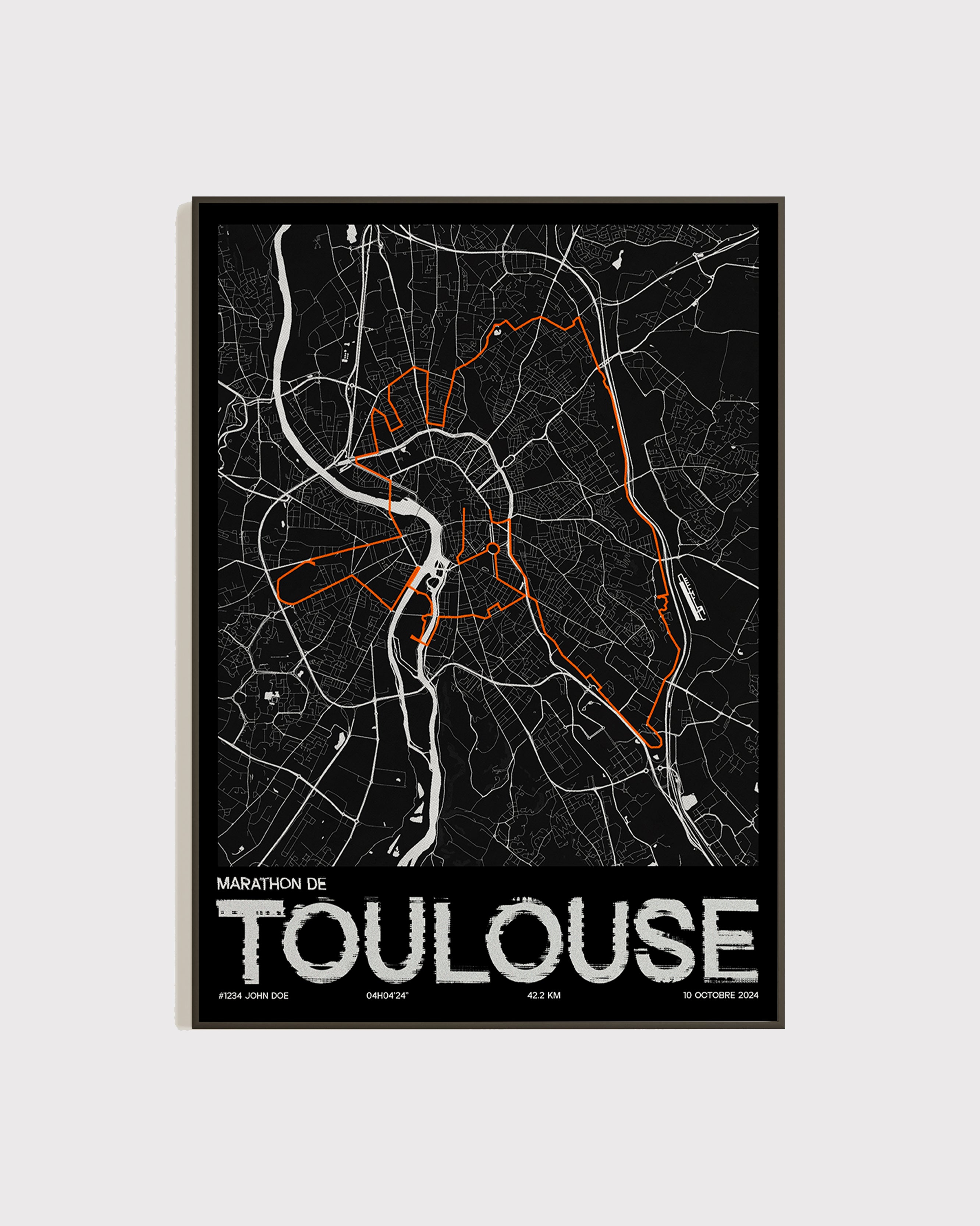 Affiche personnalisée Marathon de Toulouse 2024 | Format A3 (29,7 x 42,0 cm)