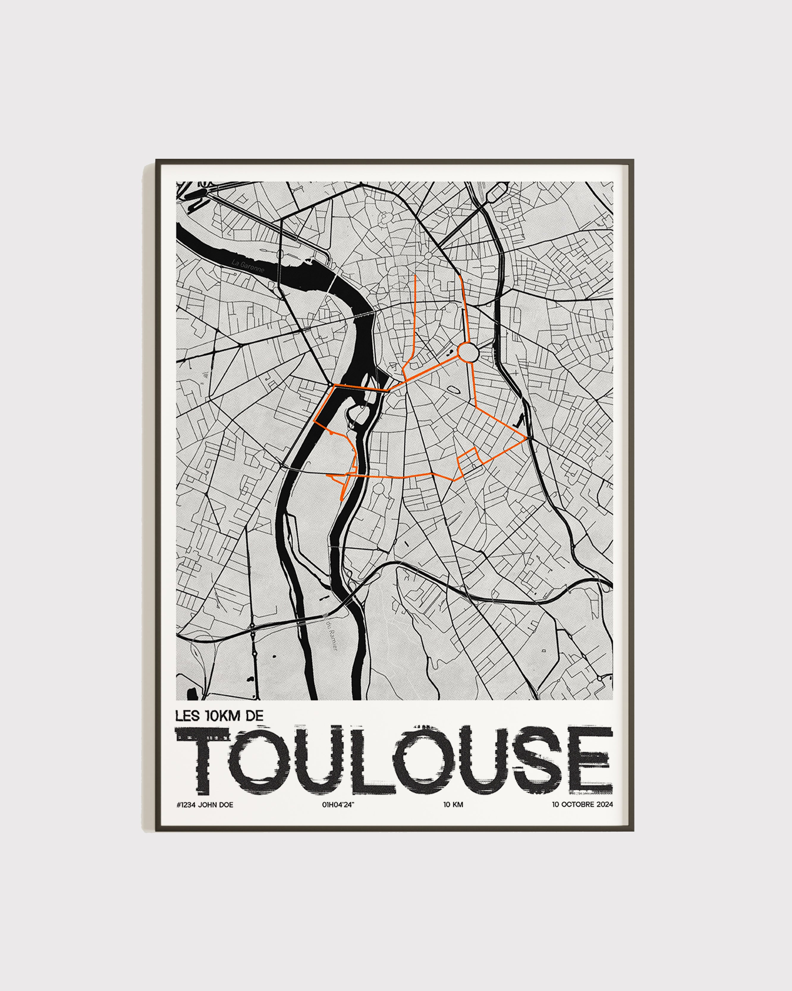 Affiche personnalisée 10km de Toulouse 2024 | Format A3 (29,7 x 42,0 cm)