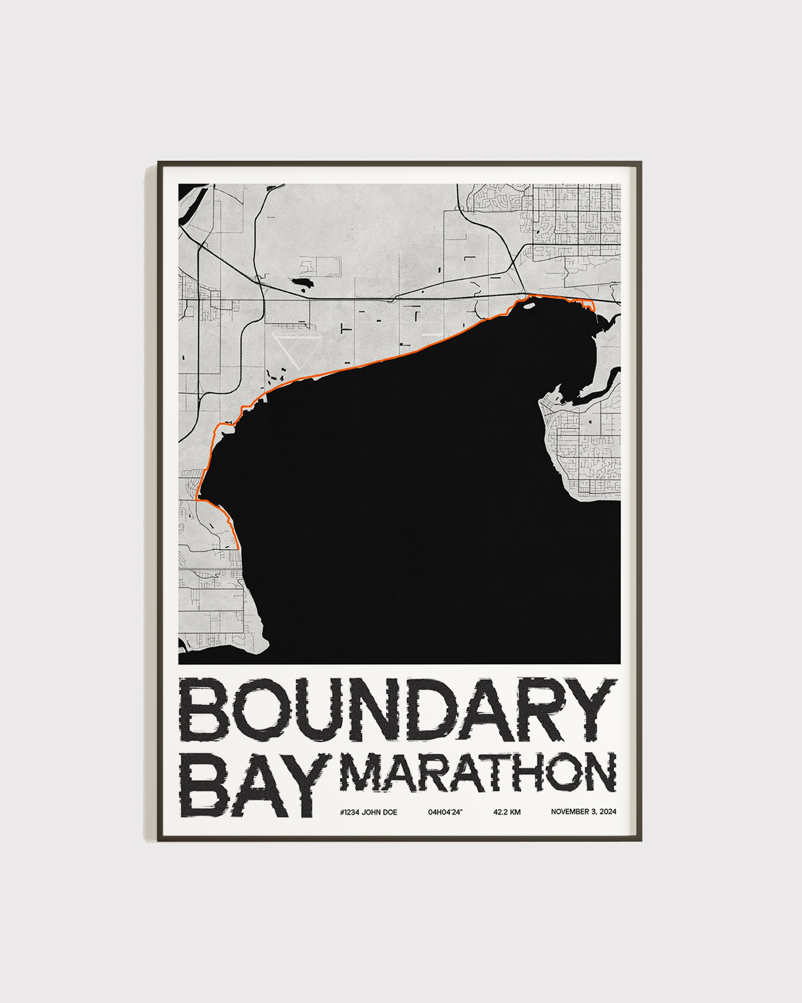 Affiche personnalisée Boundary Bay Marathon 2024 | Format A3 (29,7 x 42,0 cm)