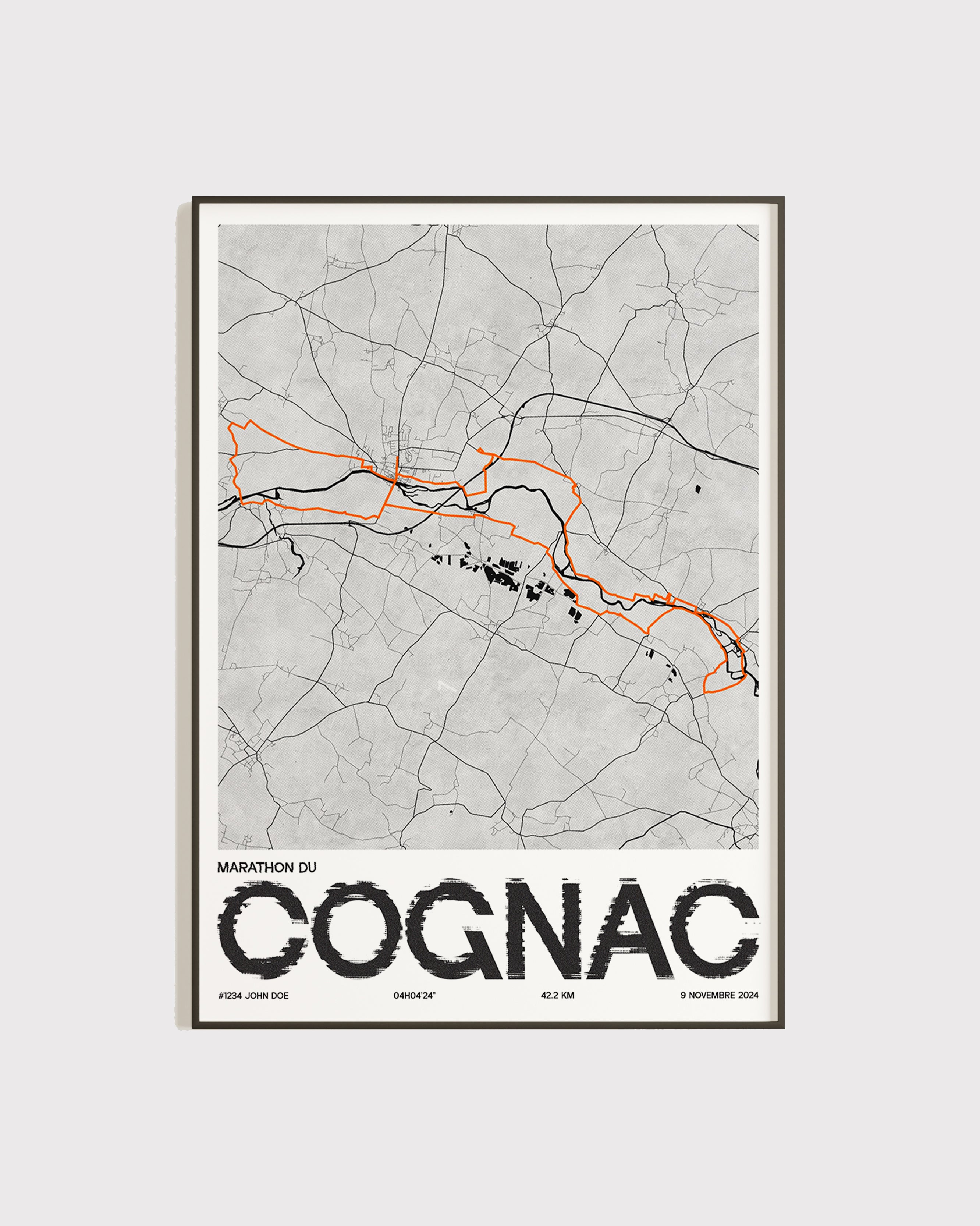 Affiche personnalisée Marathon du Cognac 2024 | Format A3 (29,7 x 42,0 cm)