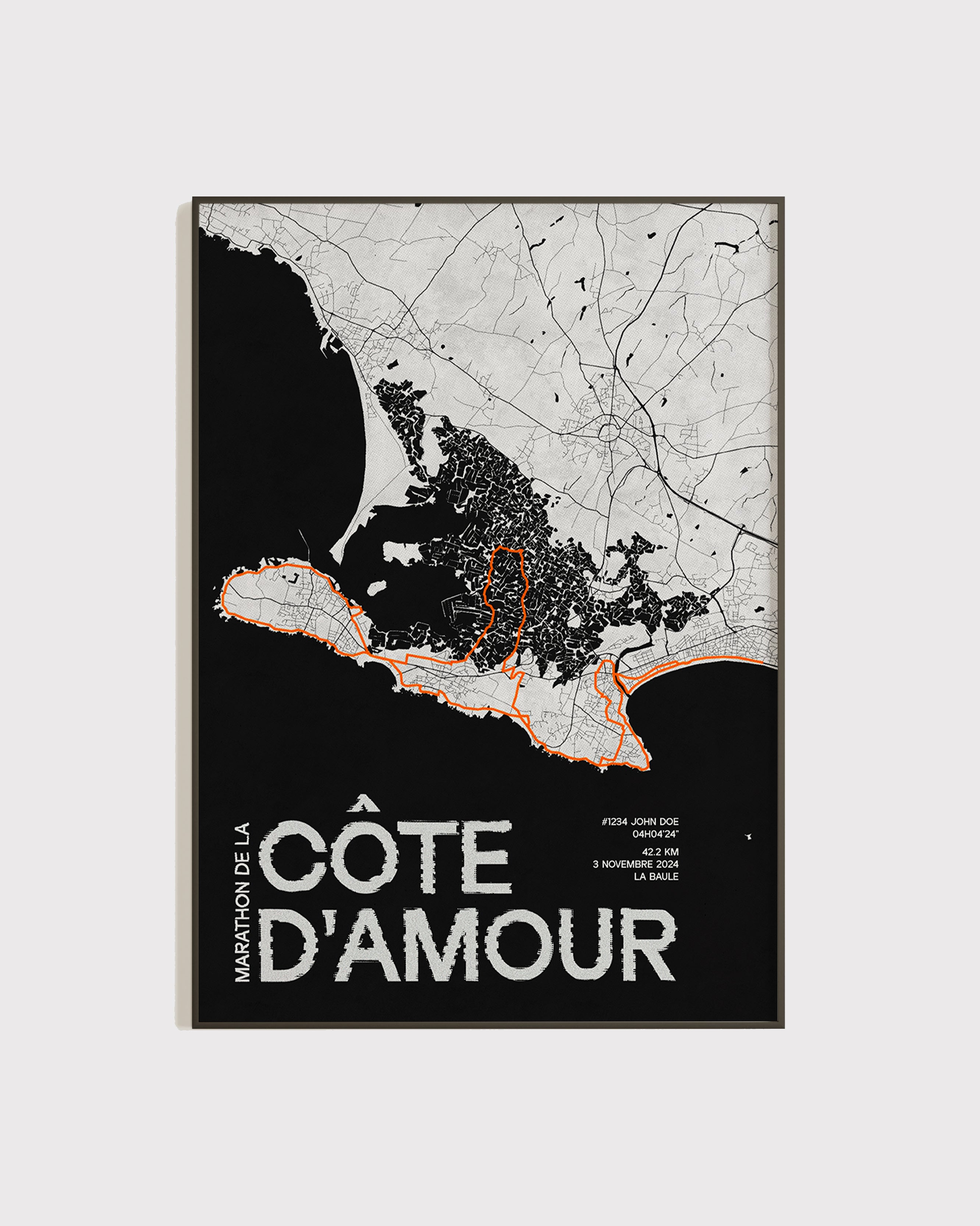 Affiche personnalisée Marathon de la Côte d'Amour 2024 | Format A3 (29,7 x 42,0 cm)