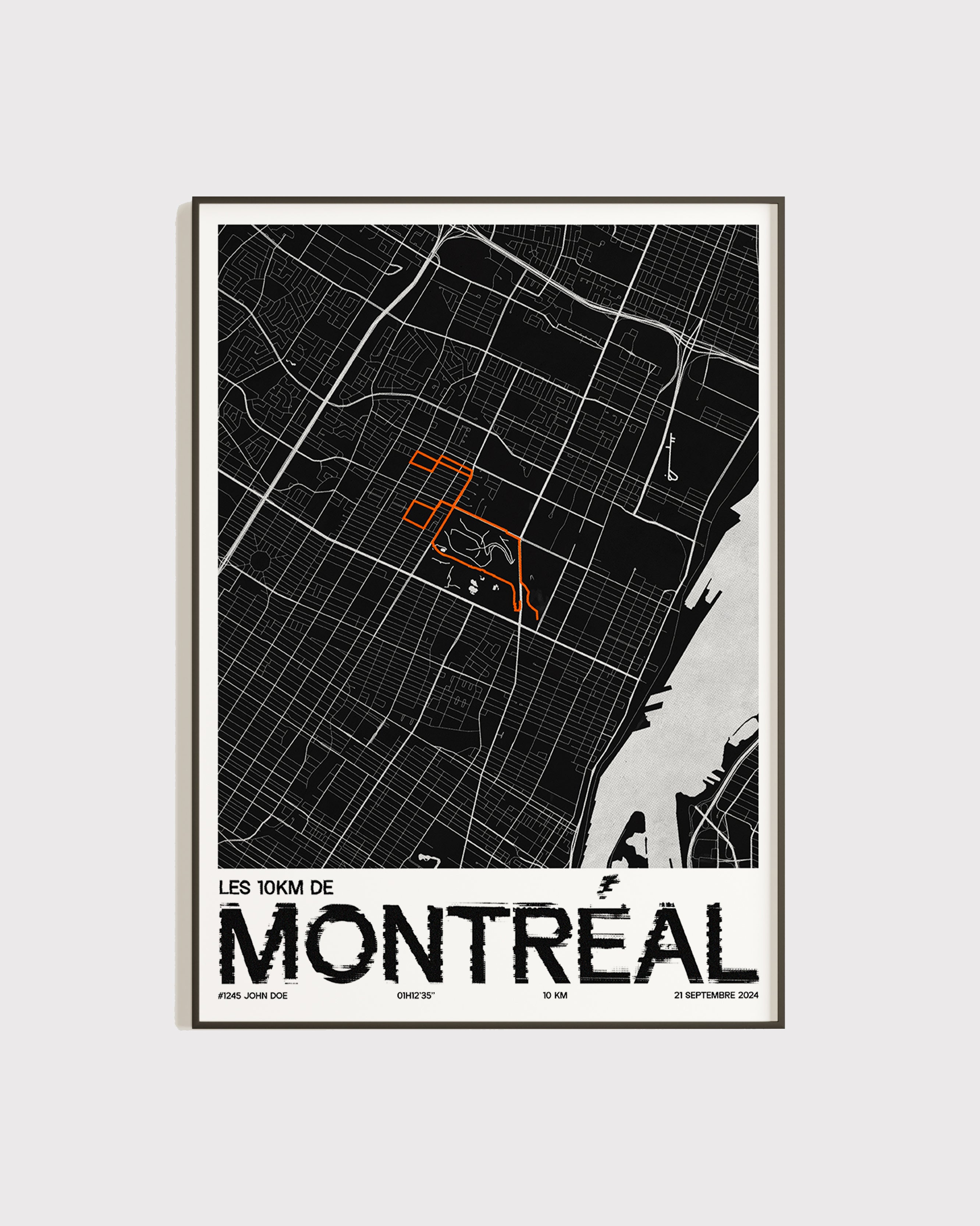 Affiche personnalisée 10km de Montréal 2024 | Format A3 (29,7 x 42,0 cm)